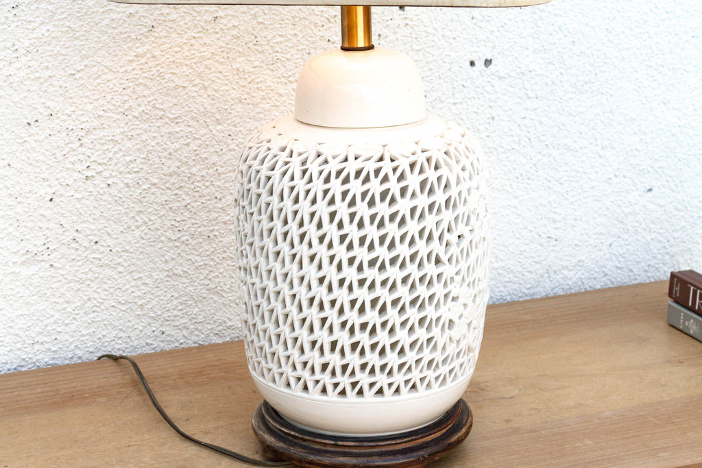Imperial Garden Reticulated Porcelain Lamp