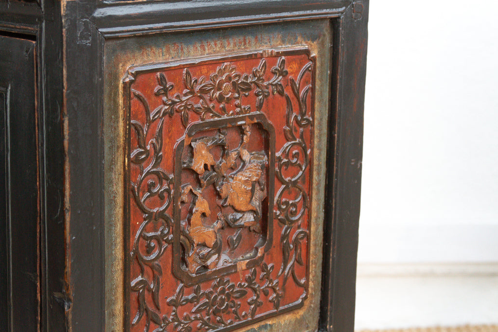 6' Long Ming Style Black Lacquer Altar Table
