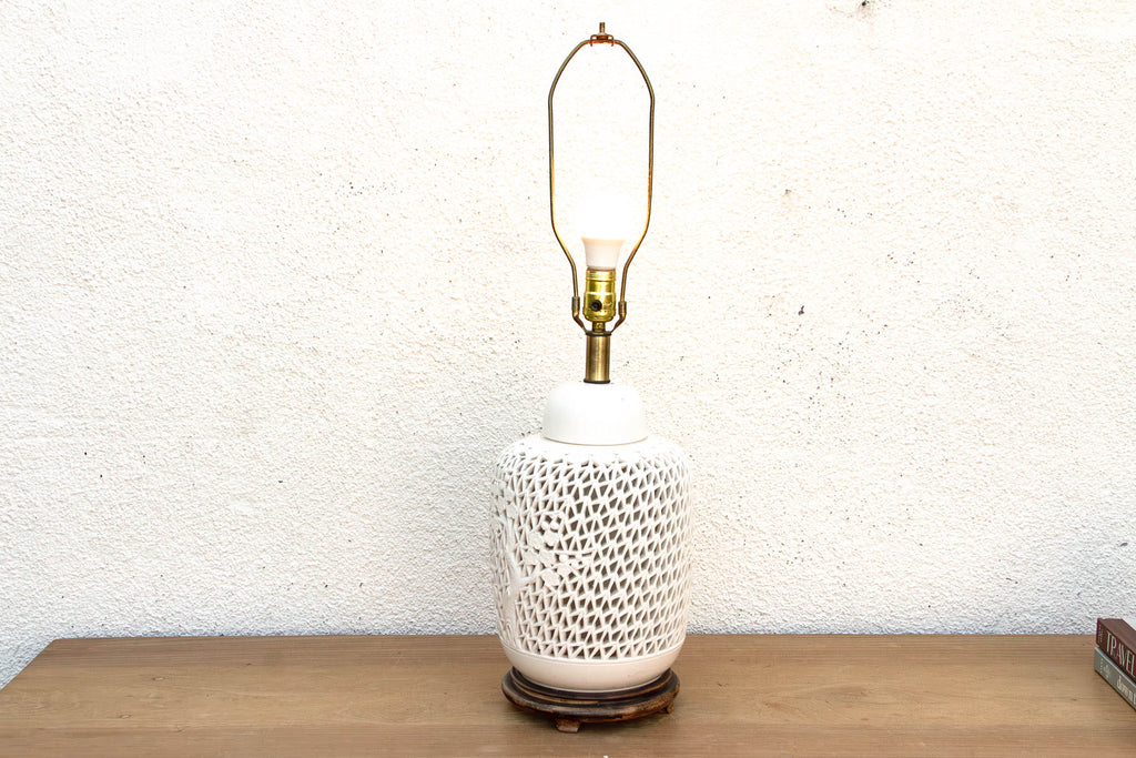 Imperial Garden Reticulated Porcelain Lamp