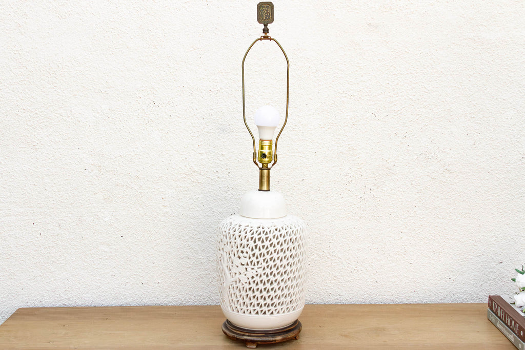Imperial Garden Reticulated Porcelain Lamp