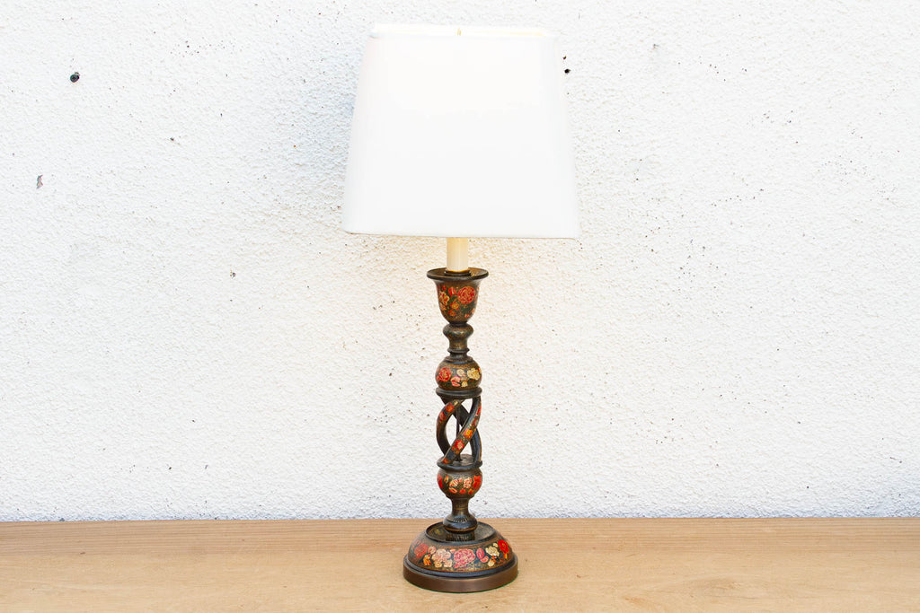 Antique Srinagar Floral Barley Twist Lamp (Trade)
