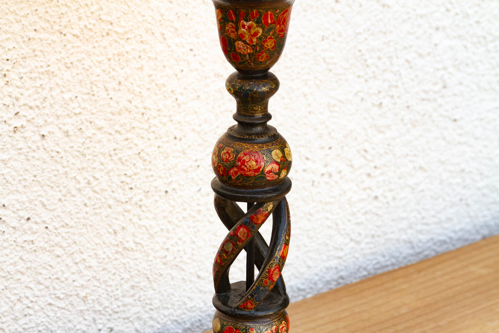 Antique Srinagar Floral Barley Twist Lamp (Trade)