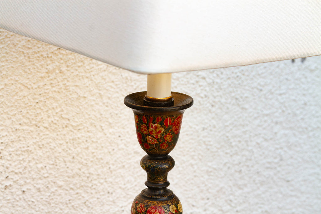 Antique Srinagar Floral Barley Twist Lamp (Trade)
