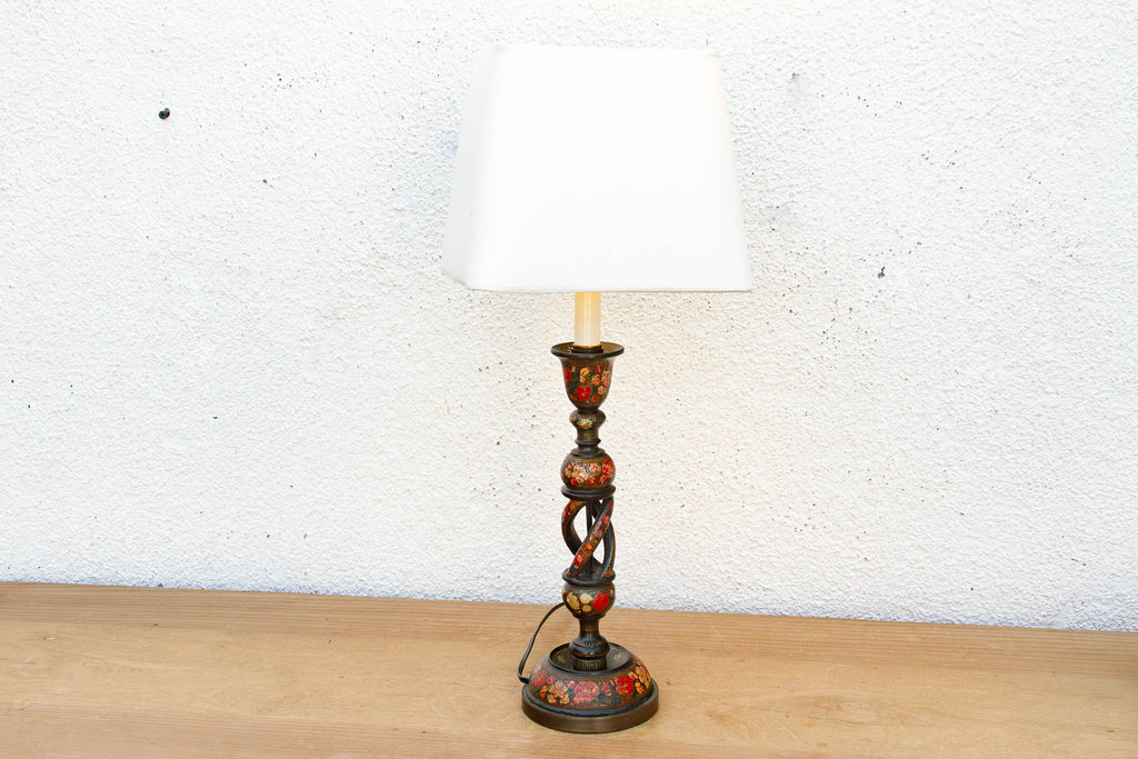 Antique Srinagar Floral Barley Twist Lamp (Trade)
