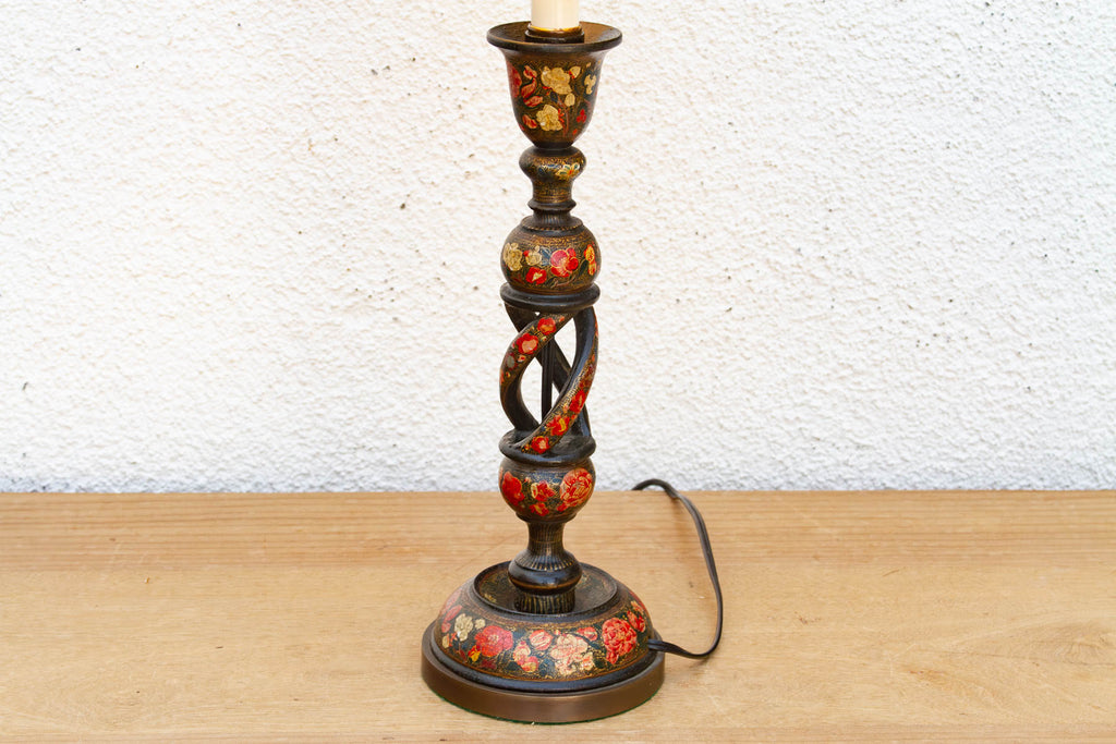 Antique Srinagar Floral Barley Twist Lamp (Trade)