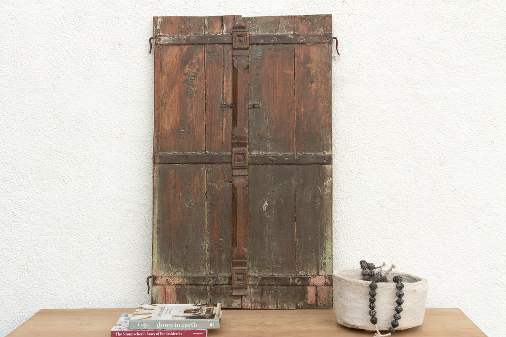 19th Century Rustic Indian Teak Window/Wall Art