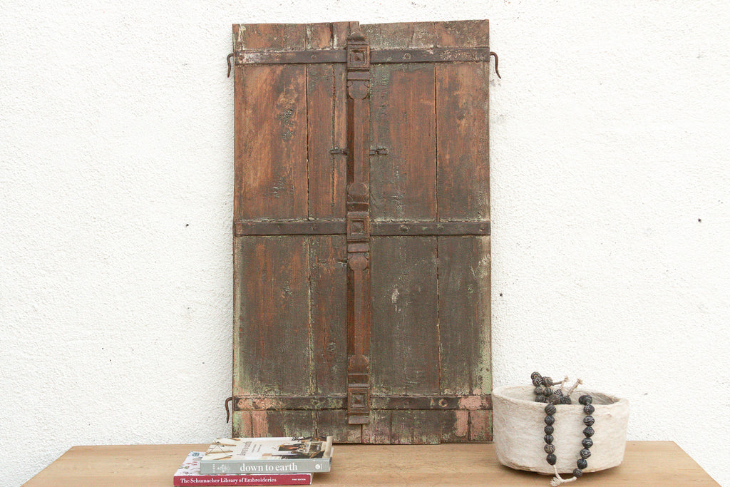 19th Century Rustic Indian Teak Window/Wall Art