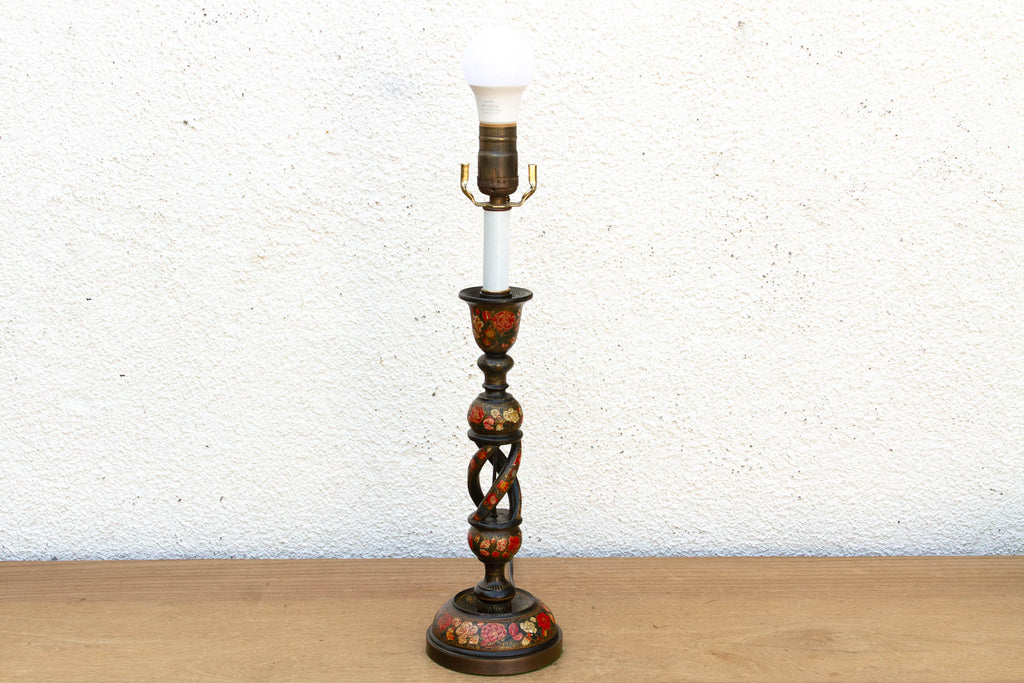 Antique Srinagar Floral Barley Twist Lamp (Trade)