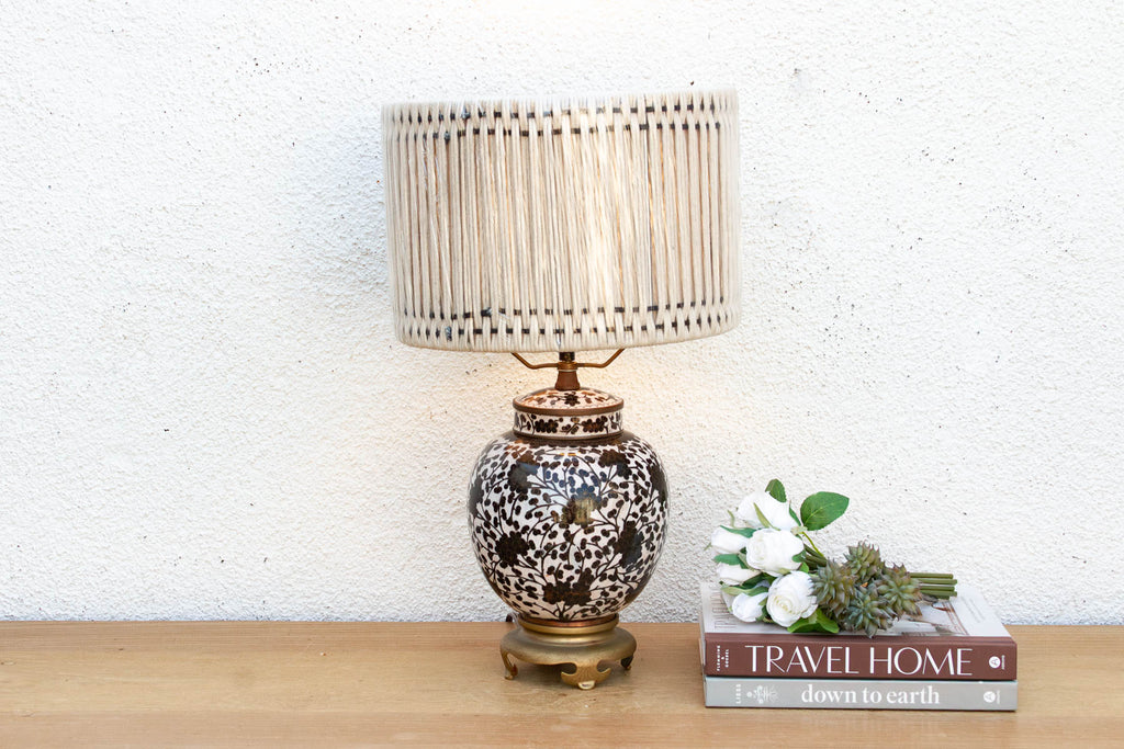 Vintage Midnight Floral Blossom Table Lamp (Trade)