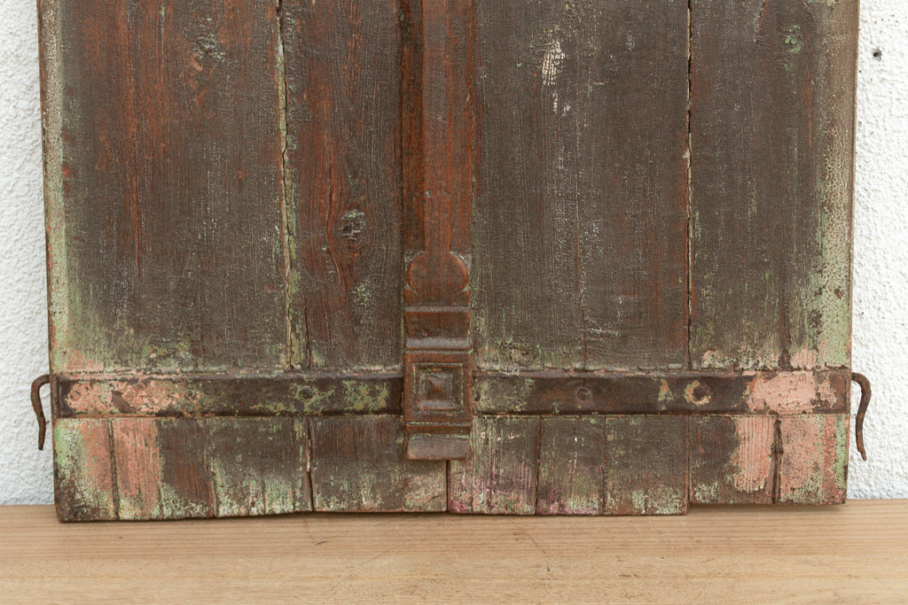 19th Century Rustic Indian Teak Window/Wall Art