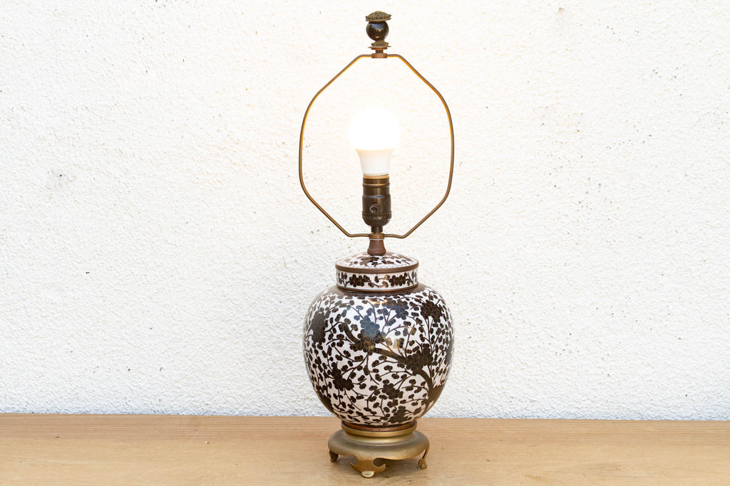Vintage Midnight Floral Blossom Table Lamp (Trade)