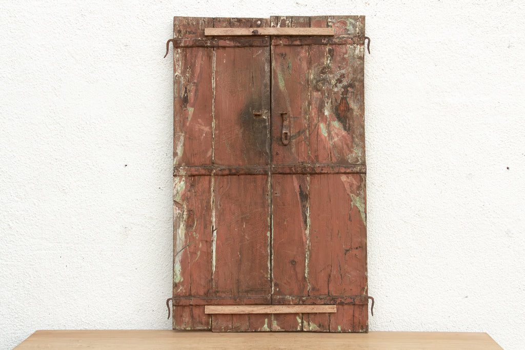 19th Century Rustic Indian Teak Window/Wall Art