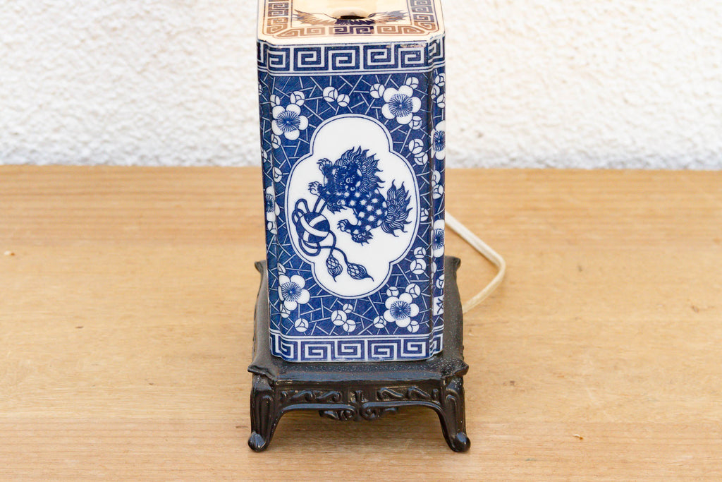 Antique Celestial Kirin Blue & White Petite Lamp (Trade)