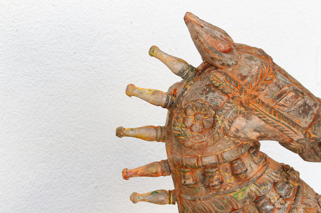 Large Antique Indian Ceremonial Carved Horse