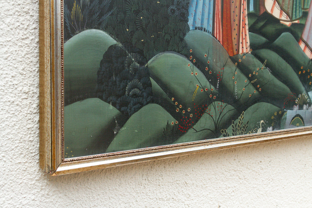 Panoramic Krishna's Rasa Lila Folk Painting