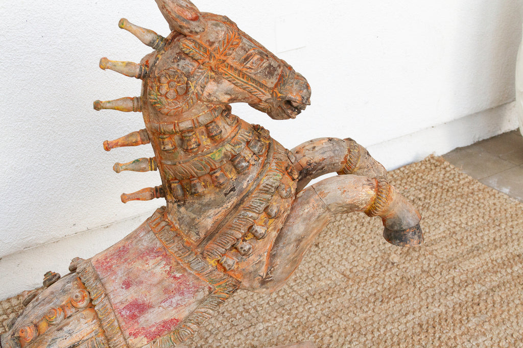 Large Antique Indian Ceremonial Carved Horse