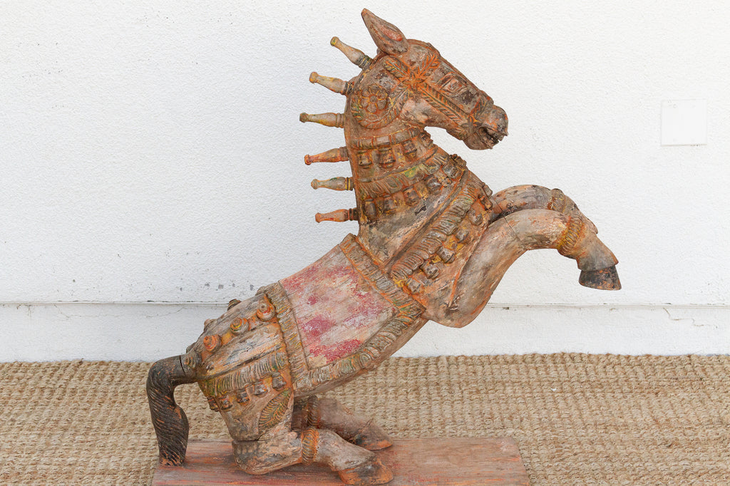 Large Antique Indian Ceremonial Carved Horse