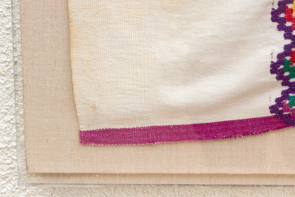 Monumental Framed Antique Hand-woven Huipil Art