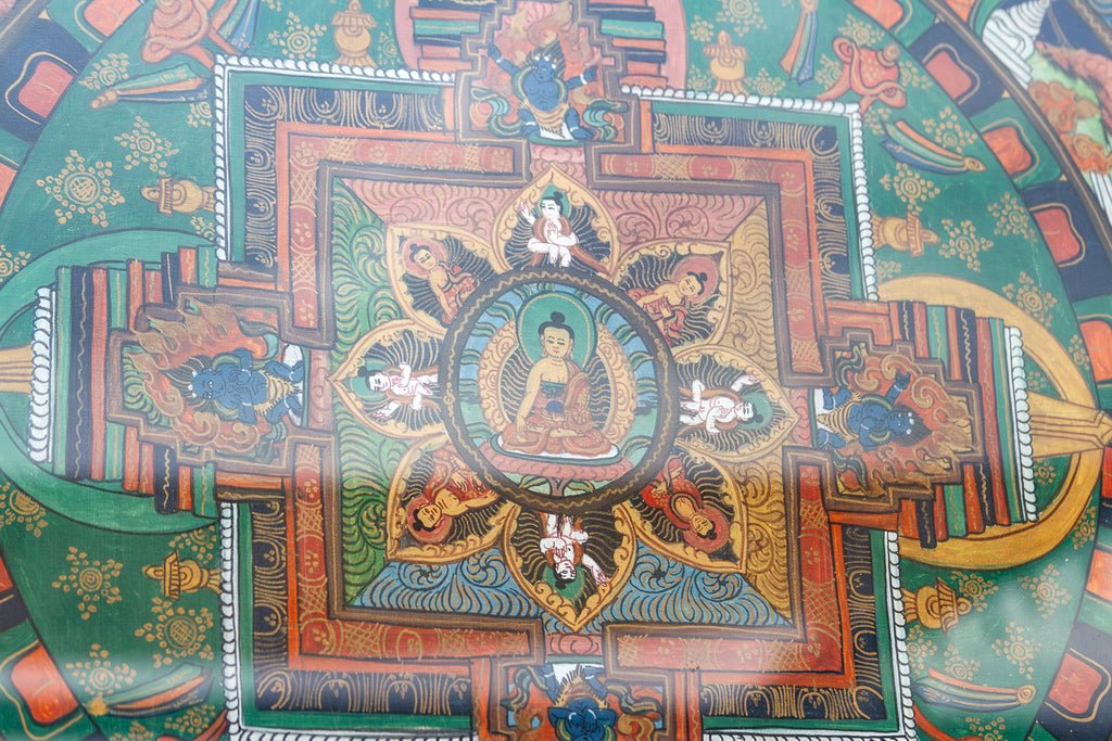 Framed Buddhist Mandala Tibetan Thangka