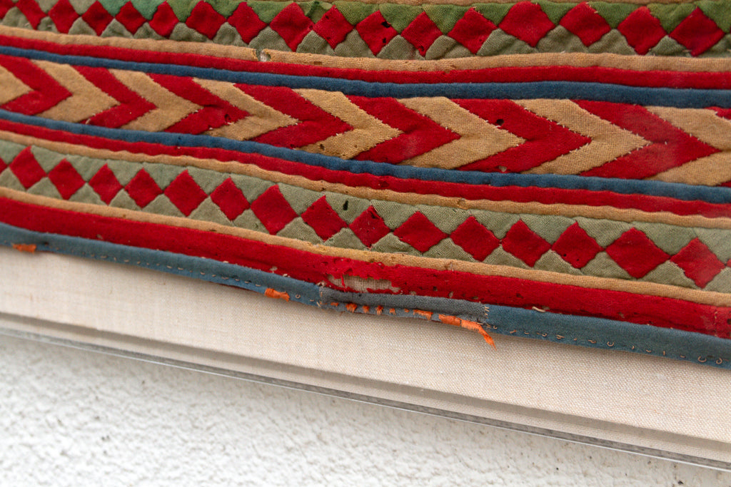 Framed Antique Figural Ceremonial Textile