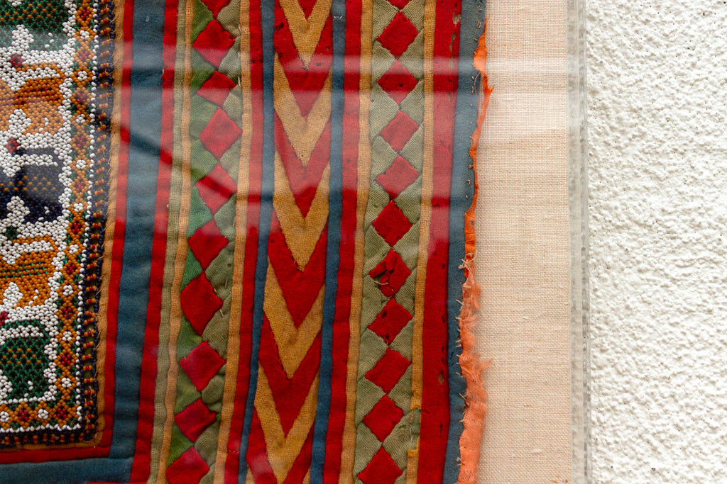 Framed Antique Figural Ceremonial Textile