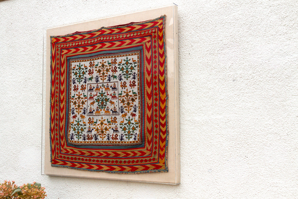 Fine Tree of Life Gujarat Framed Textile