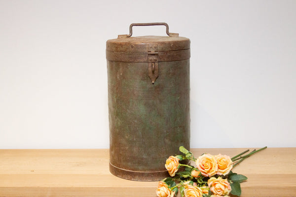 Rustic Antique Metal Storage Drum