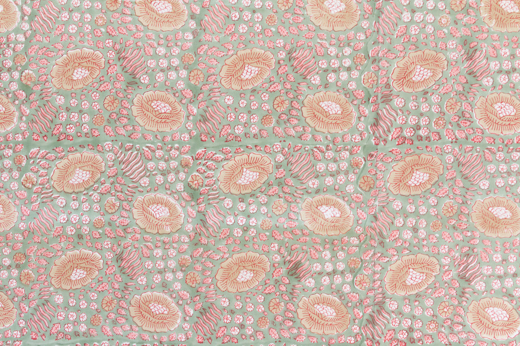 Paisley Dreams, Hand Blockprint Cotton Coverlet