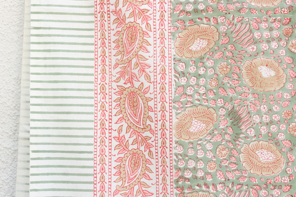 Paisley Dreams, Hand Blockprint Cotton Coverlet
