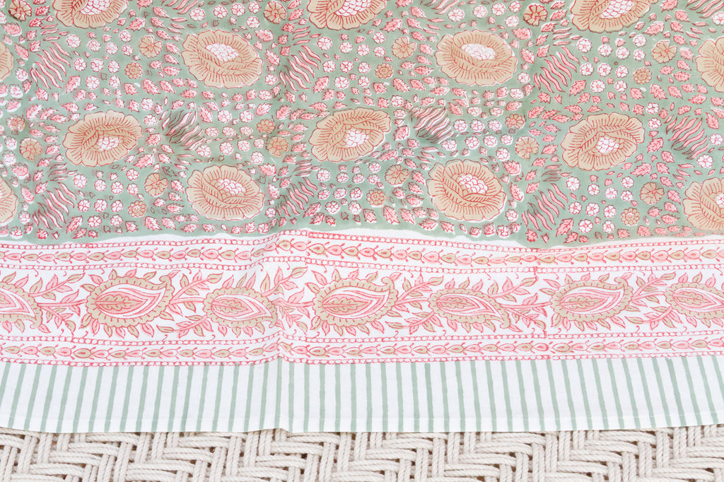 Paisley Dreams, Hand Blockprint Cotton Coverlet