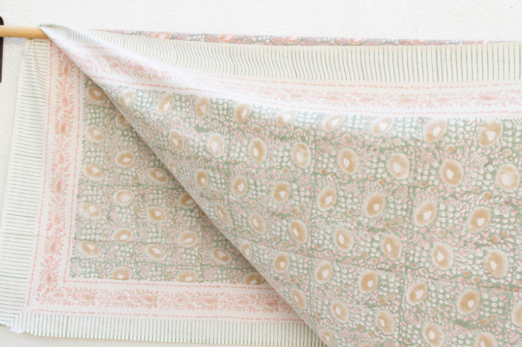 Paisley Dreams, Hand Blockprint Cotton Coverlet