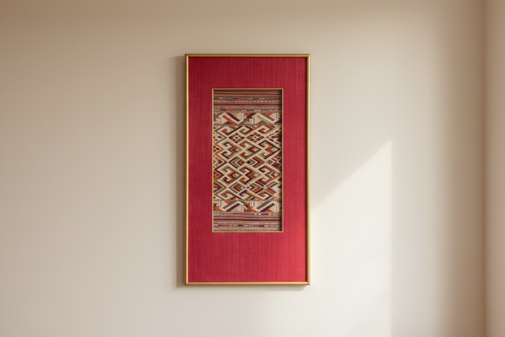 Antique Andean Highlands Textile Fragment Wall Art