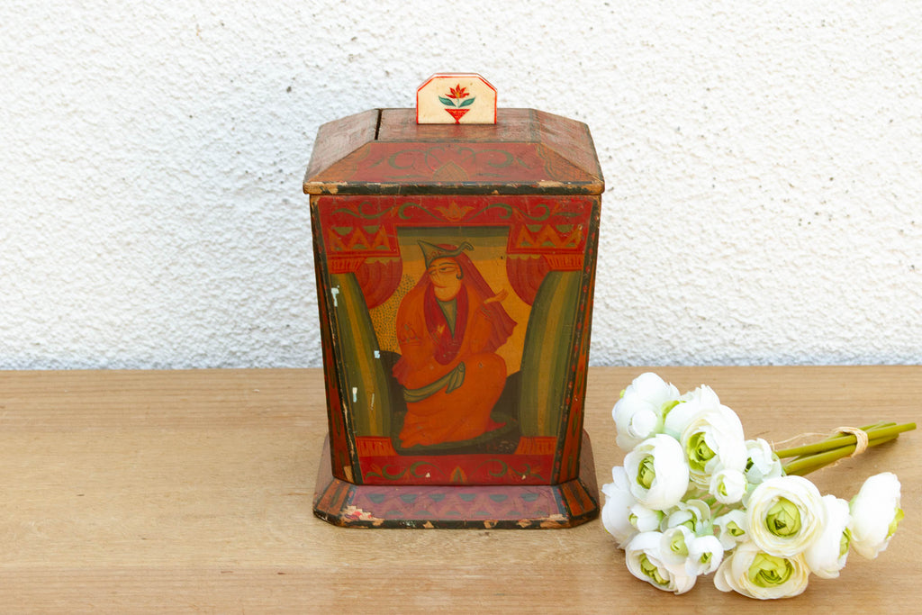 Handpainted Kashmiri Wood Tea Caddy (Trade)