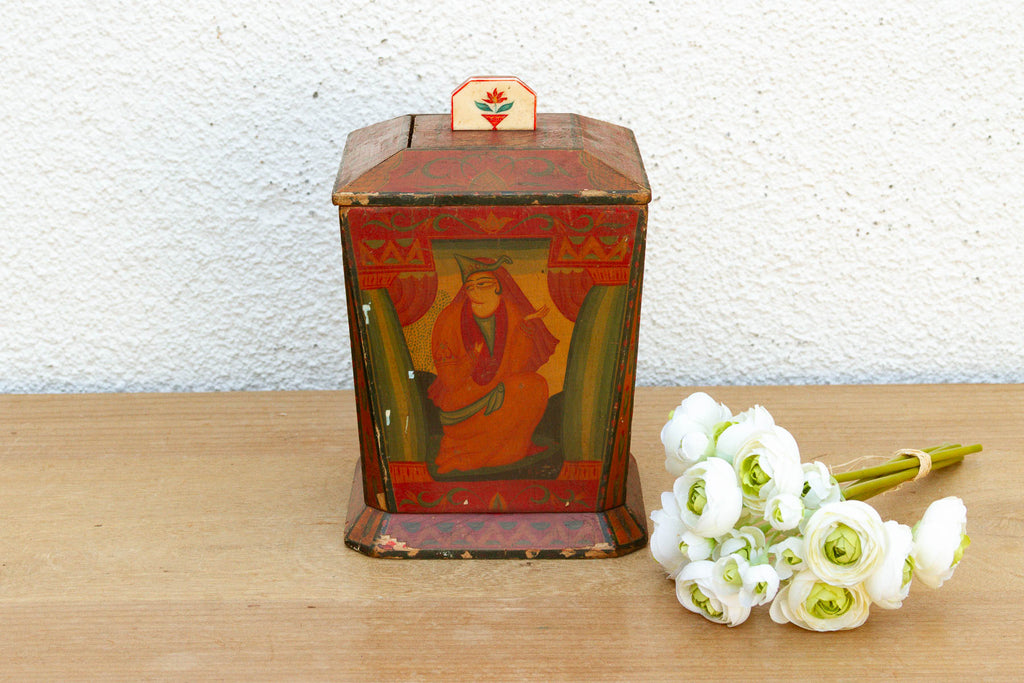 Handpainted Kashmiri Wood Tea Caddy (Trade)