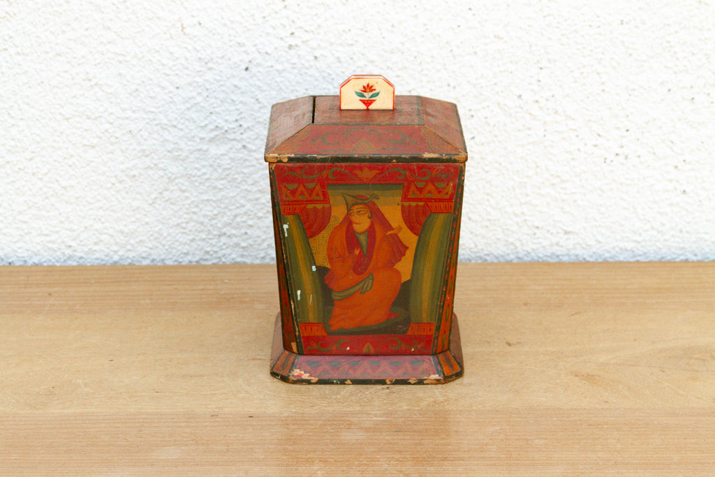 Handpainted Kashmiri Wood Tea Caddy (Trade)