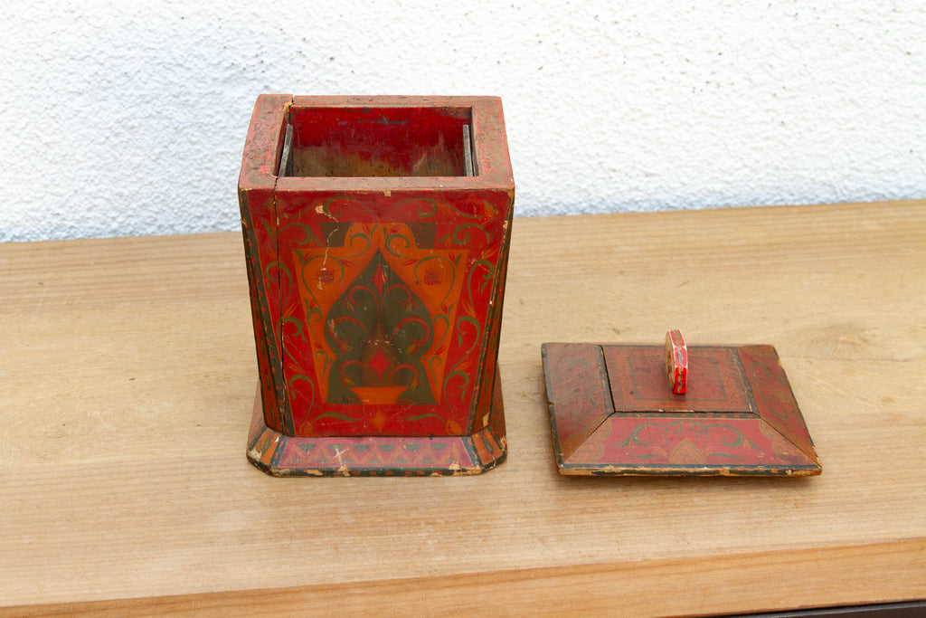 Handpainted Kashmiri Wood Tea Caddy (Trade)