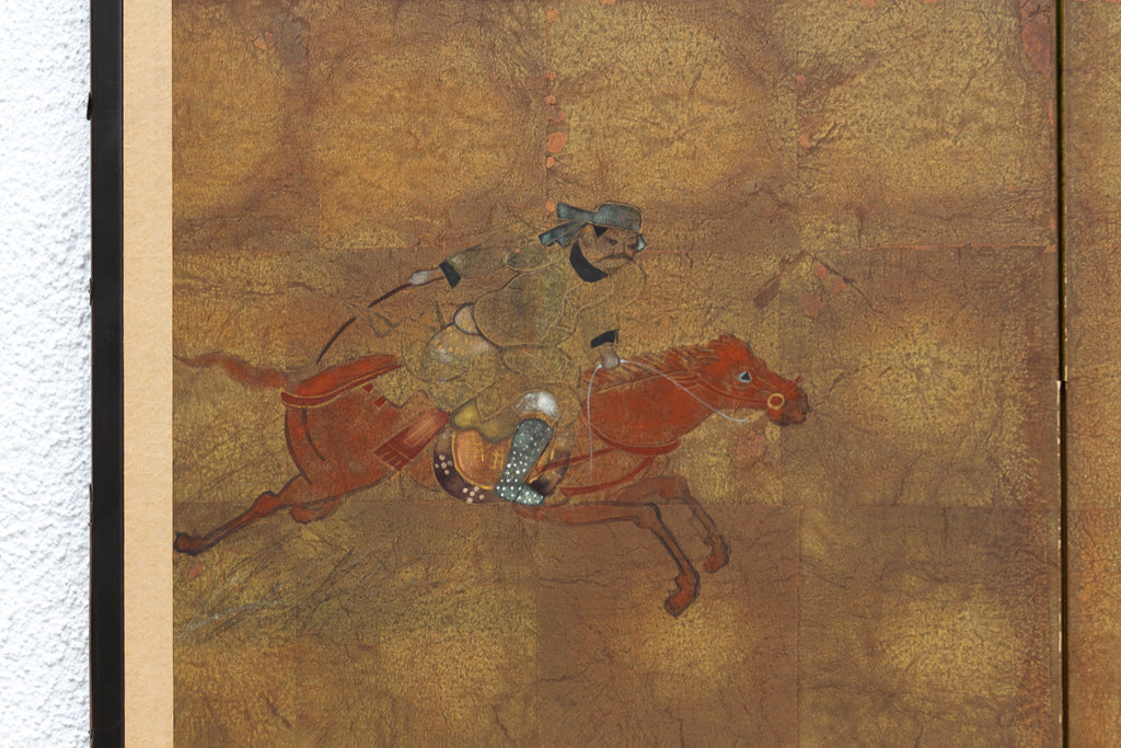 Antique Japanese Gold Leaf Byobu Painted Screen