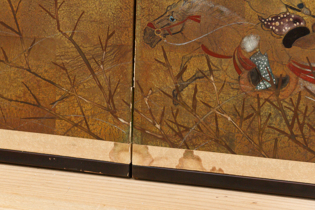 Antique Japanese Gold Leaf Byobu Painted Screen