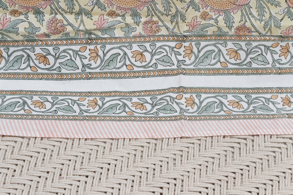 Rajastani Desert, Hand Blockprint Cotton Coverlet