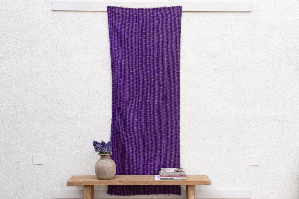 Amethyst Silk Kantha Reversible Throw