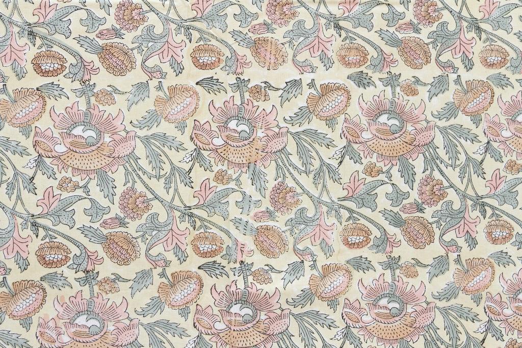 Rajastani Desert, Hand Blockprint Cotton Coverlet