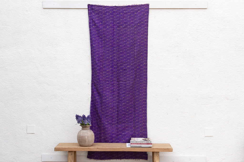Amethyst Silk Kantha Reversible Throw