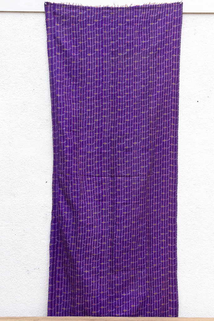 Amethyst Silk Kantha Reversible Throw