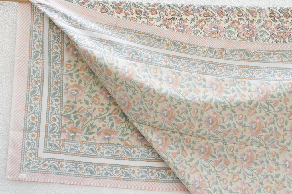 Rajastani Desert, Hand Blockprint Cotton Coverlet