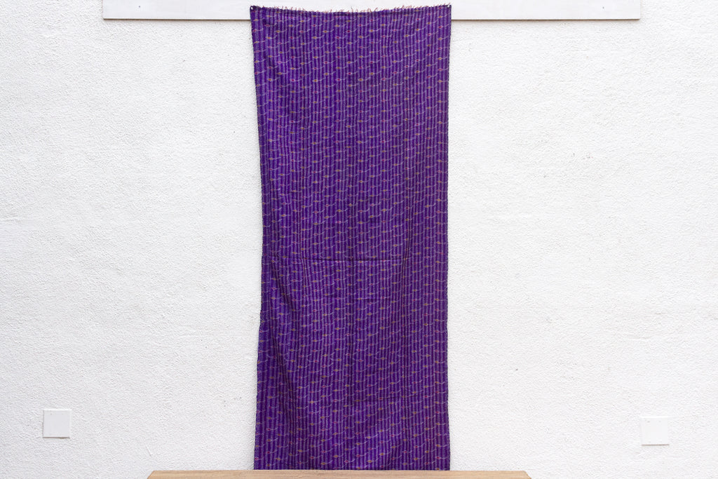 Amethyst Silk Kantha Reversible Throw