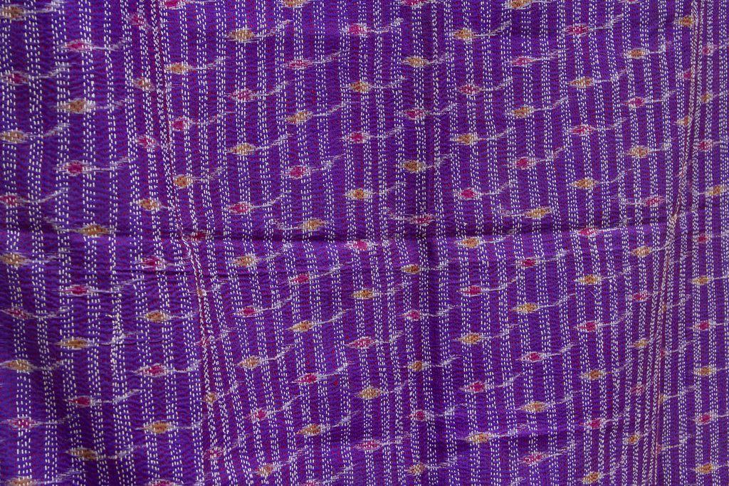 Amethyst Silk Kantha Reversible Throw