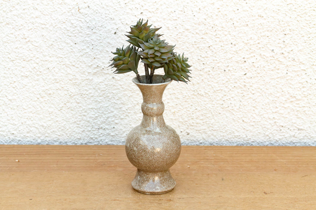 Refined Toasted Crackle Glaze Vase