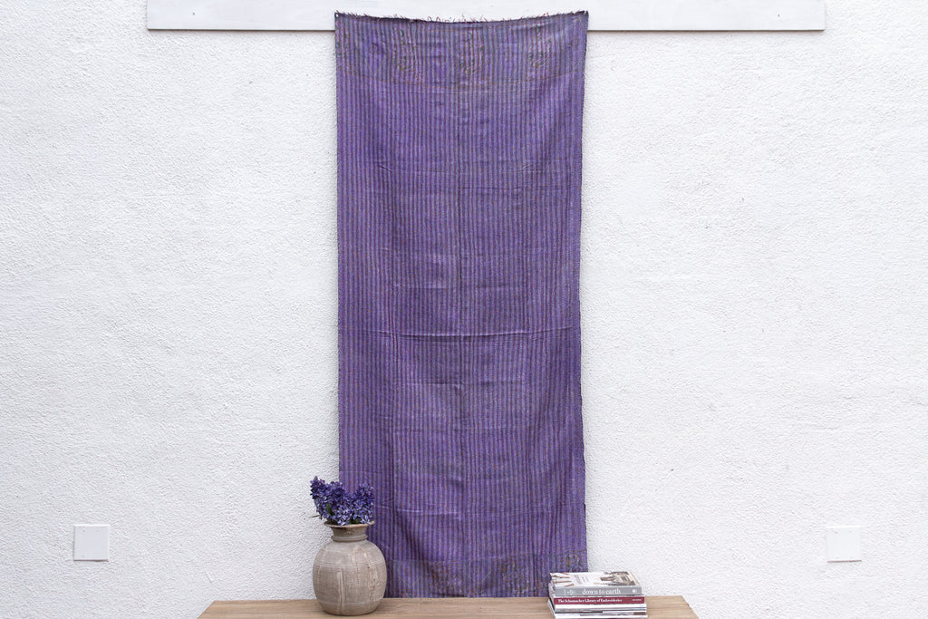 Amethyst Silk Kantha Reversible Throw