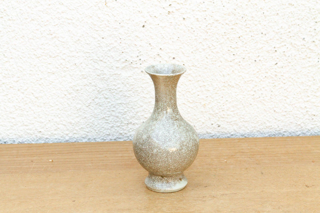 Bulbous Silhouette Ceramic Crackle Small Vase