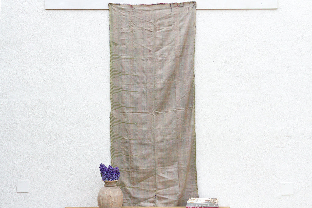 Deep Plum Silk Kantha Reversible Throw